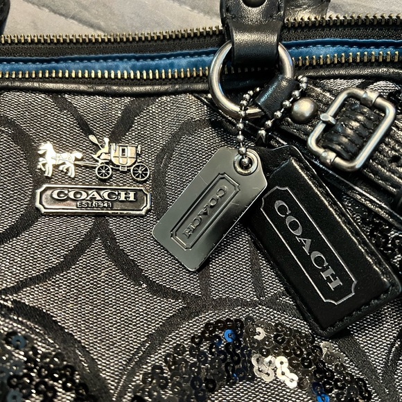 Coach Black & Gray Madison sequin op art Sophia - Picture 3 of 8